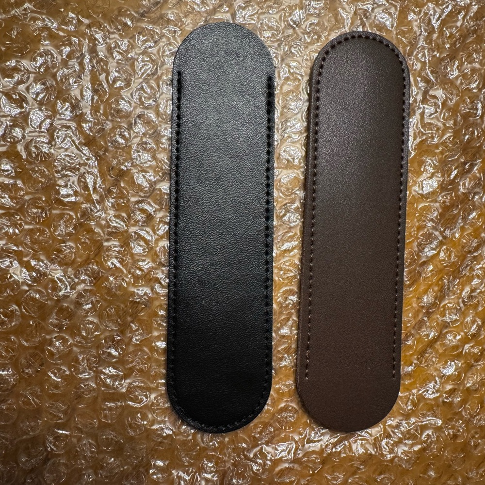 Sleek Black and Brown Leather Ink Pen Holders
